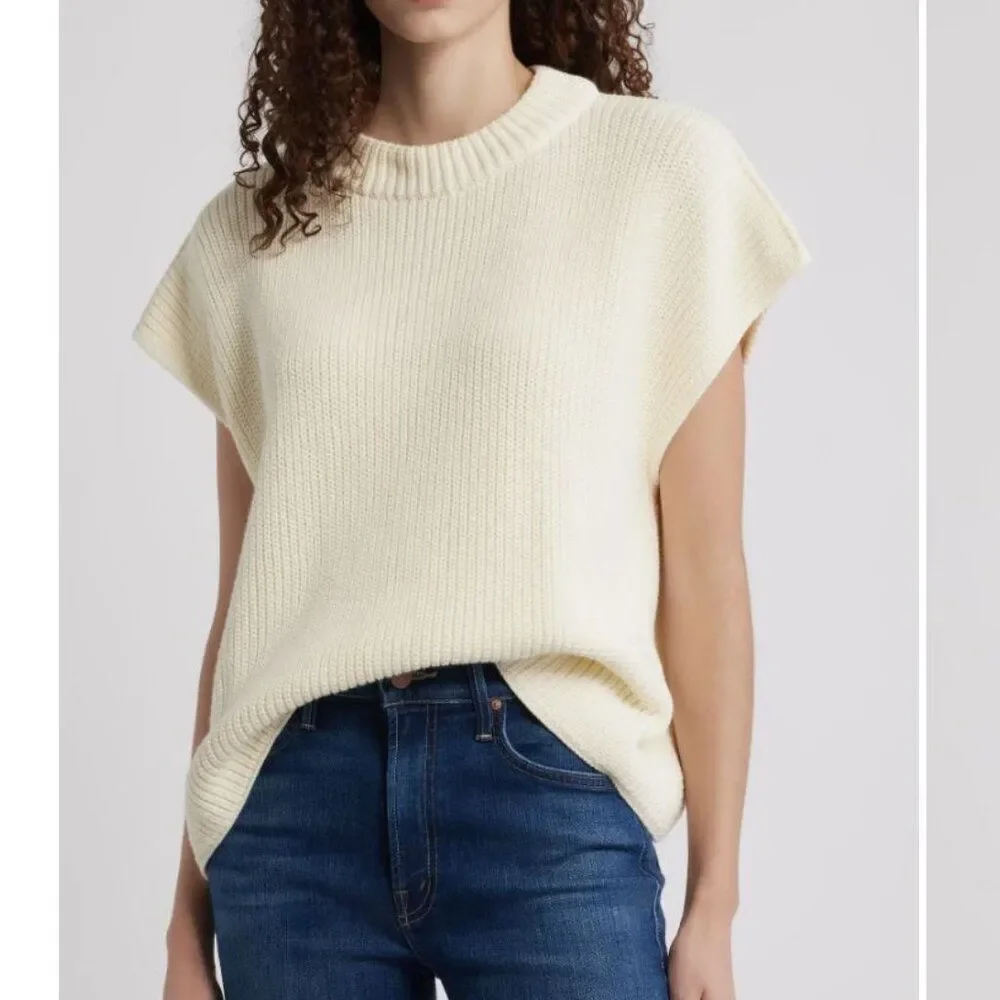 Frank & Eileen Montecito Cotton Knit Sweater Vest Cream Sz XL NWOT